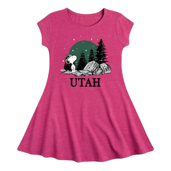 Peanuts - Snoopy Utah - Toddler And Youth Girls Fit And Flare Dress