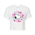 thumbnail image 1 of Peanuts - Snoopy Valentine Floral Circle - Juniors Cropped Graphic T-Shirt, 1 of 6