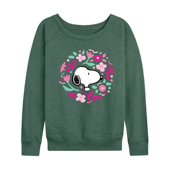 Peanuts - Snoopy Valentine Floral Circle - Women's Lightweight French Terry Long Sleeve Shirt
