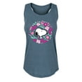 thumbnail image 1 of Peanuts - Snoopy Valentine Floral Circle - Women's Racerback Tank Top, 1 of 6