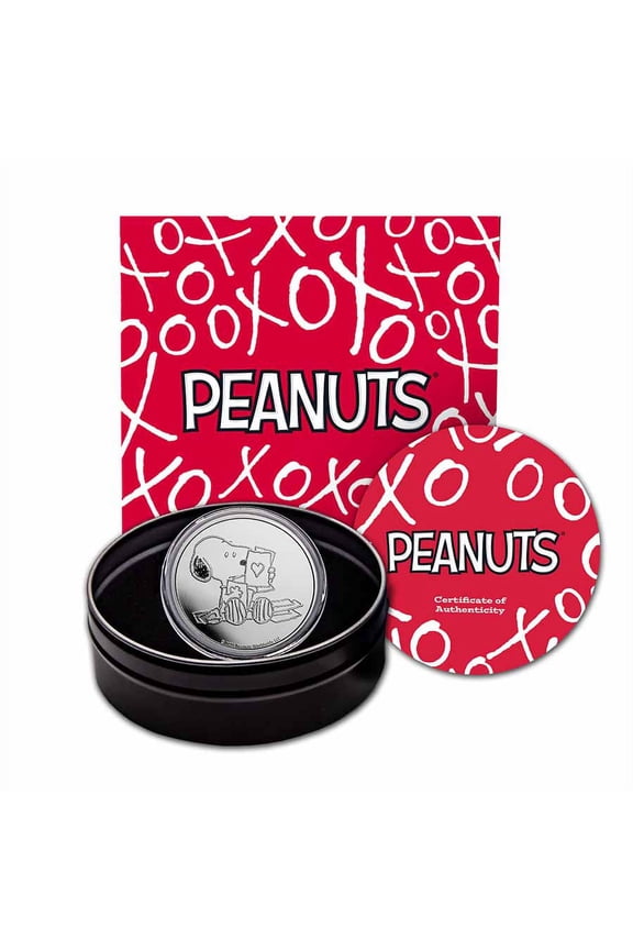 Snoopy Valentine's Day Cards 1 oz Silver Proof