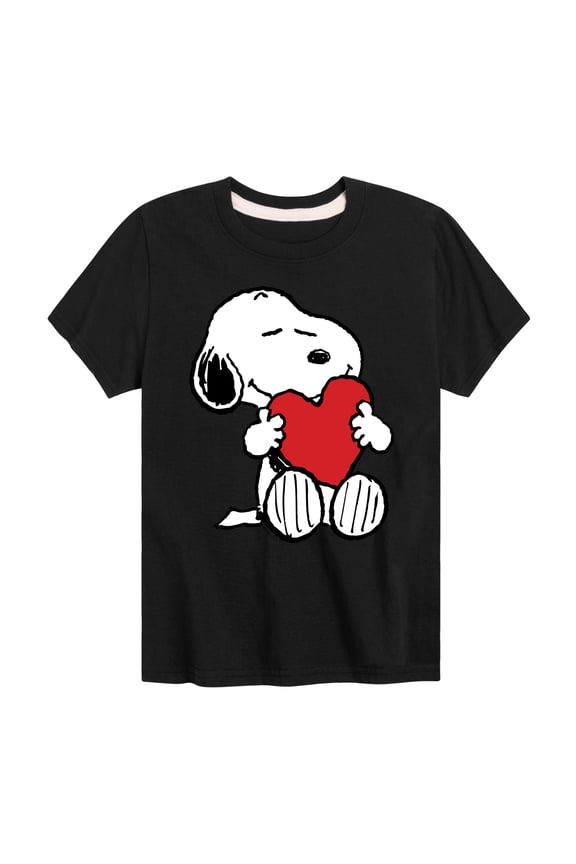 - Snoopy Valentine's Hugging Heart  - Toddler And Youth Short Sleeve Graphic T-Shirt