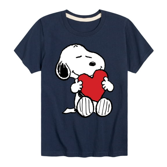 Peanuts - Snoopy Valentine's Hugging Heart - Toddler And Youth Short Sleeve Graphic T-Shirt