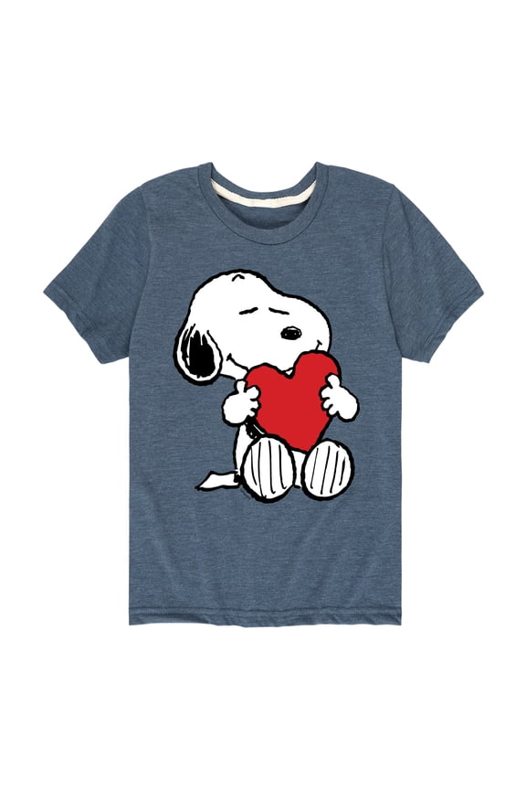 - Snoopy Valentine's Hugging Heart  - Toddler And Youth Short Sleeve Graphic T-Shirt