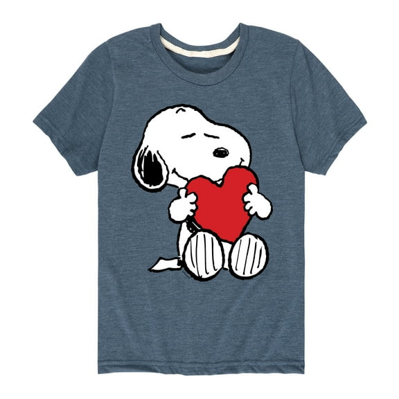 Peanuts - Snoopy Valentine's Hugging Heart - Toddler And Youth Short Sleeve Graphic T-Shirt
