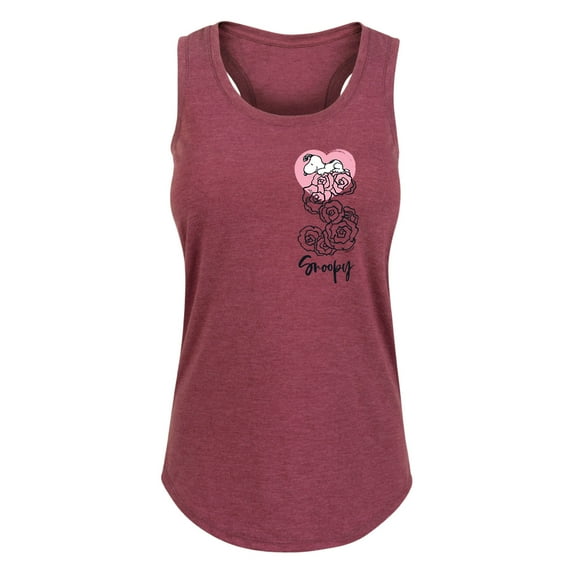 Peanuts - Snoopy Valentine's Roses - Women's Racerback Tank Top