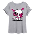 thumbnail image 1 of Peanuts - Snoopy Valentines Cards - Juniors Oversized Graphic T-Shirt, 1 of 5