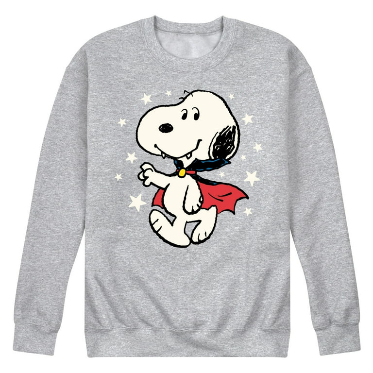 Peanuts Snoopy Vampire Stars Glow In The Dark Men s Crew Neck Fleece Pullover Walmart