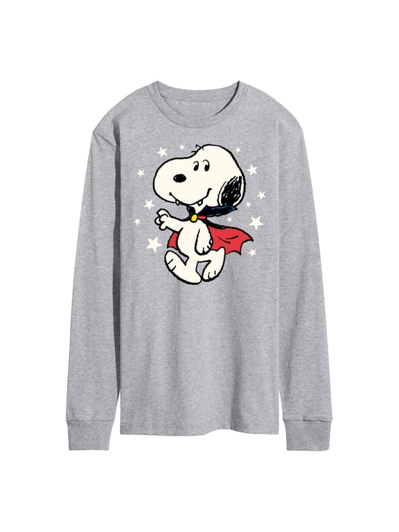 - Snoopy Vampire Stars Glow In The Dark Men's Long Sleeve Graphic T-Shirt