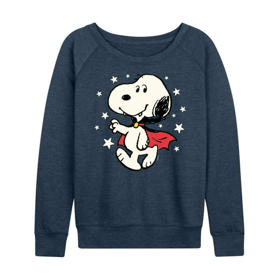 Peanuts - Snoopy Vampire Stars Glow In The Dark - Women's Lightweight French Terry Long Sleeve Shirt