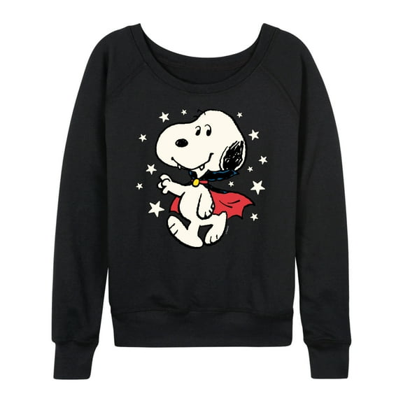 Peanuts - Snoopy Vampire Stars Glow In The Dark - Women's Lightweight French Terry Long Sleeve Shirt