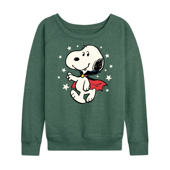 Peanuts - Snoopy Vampire Stars Glow In The Dark - Women's Lightweight French Terry Long Sleeve Shirt