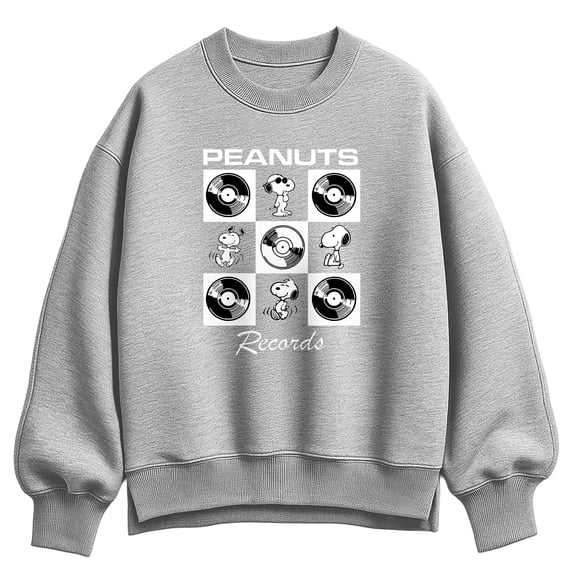 Peanuts - Snoopy Vinyl Grid - Women's Oversized Fleece Crew Sweatshirt