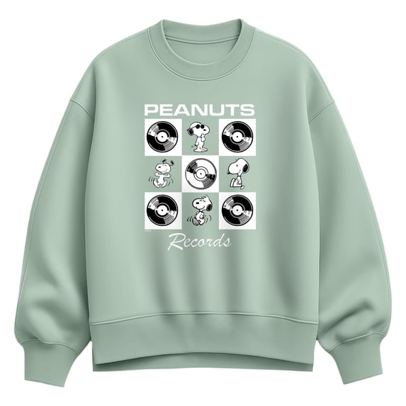 Peanuts - Snoopy Vinyl Grid - Women's Oversized Fleece Crew Sweatshirt