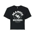 thumbnail image 1 of Peanuts - Snoopy Vinyl - Juniors Cropped Cotton Blend T-Shirt, 1 of 6