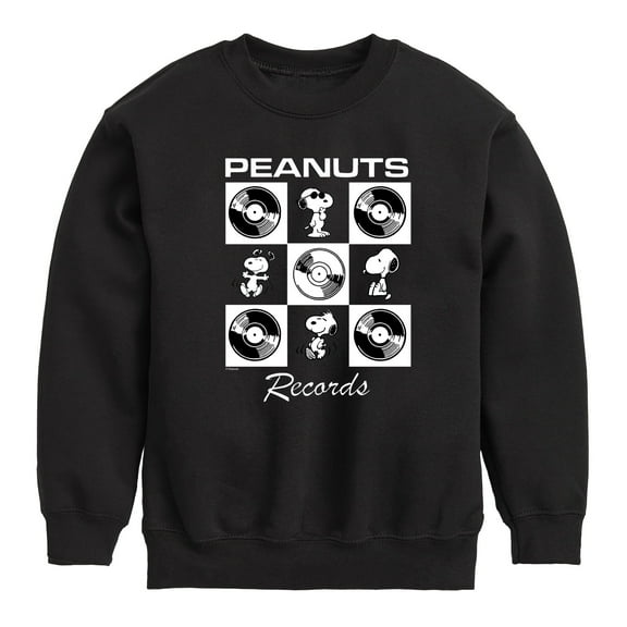Peanuts - Snoopy Vinyl - Toddler & Youth Crewneck Fleece Sweatshirt