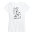 thumbnail image 1 of Peanuts - Snoopy Wave Ride - Women's Short Sleeve Graphic T-Shirt, 1 of 6