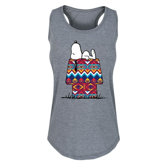 Peanuts - Snoopy Western Blanket Fill - Women's Racerback Tank Top