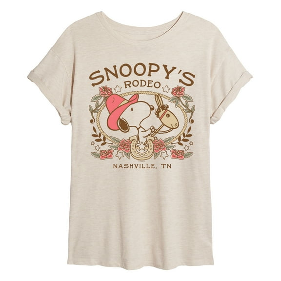Peanuts - Snoopy Western - Womens Oversized Graphic T-Shirt