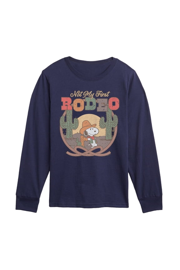 - Snoopy Western - Youth Boys Long Sleeve Graphic T-Shirt