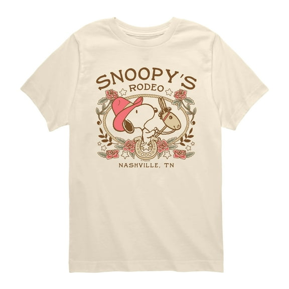 Peanuts - Snoopy Western - Youth Boys Short Sleeve Graphic T-Shirt