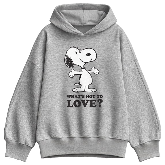Peanuts - Snoopy What's Not to Love Women's Oversized Fleece Hoodie Sweatshirt