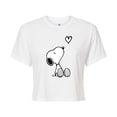 thumbnail image 1 of Peanuts - Snoopy White Heart - Juniors Cropped Graphic T-Shirt, 1 of 5