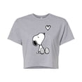 thumbnail image 1 of Peanuts - Snoopy White Heart - Juniors Cropped Graphic T-Shirt, 1 of 5