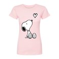 thumbnail image 1 of Peanuts - Snoopy White Heart - Juniors Fitted Graphic T-Shirt, 1 of 4