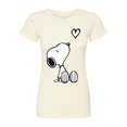 thumbnail image 1 of Peanuts - Snoopy White Heart - Juniors Fitted Graphic T-Shirt, 1 of 5