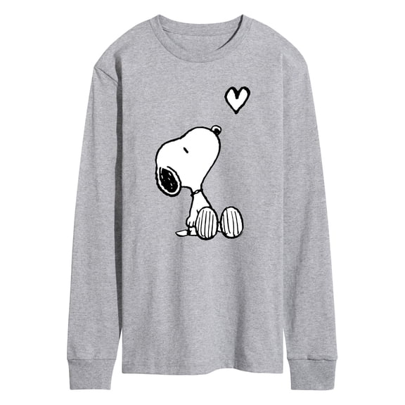 Peanuts - Snoopy White Heart - Men's Long Sleeve Graphic T-Shirt