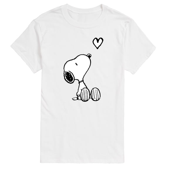 Peanuts - Snoopy White Heart - Men's Short Sleeve Graphic T-Shirt