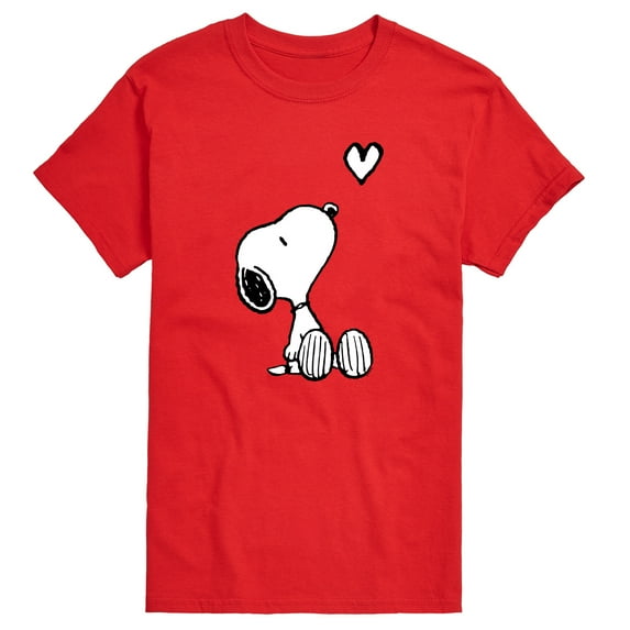 Peanuts - Snoopy White Heart - Men's Short Sleeve Graphic T-Shirt