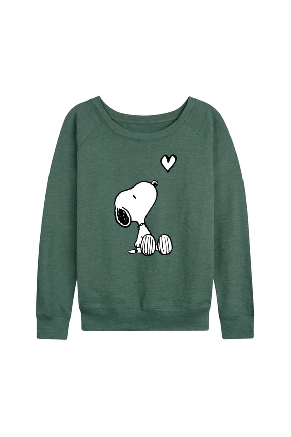 - Snoopy White Heart - Women's French Terry Long Sleeve Pullover