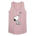 thumbnail image 1 of Peanuts - Snoopy White Heart - Women's Racerback Graphic Tank, 1 of 5
