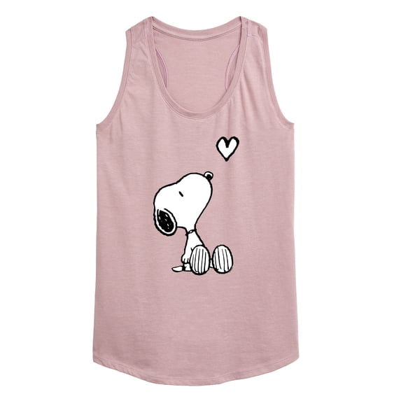 Peanuts - Snoopy White Heart - Women's Racerback Graphic Tank