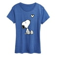 thumbnail image 1 of Peanuts - Snoopy White Heart - Women's Short Sleeve Graphic T-Shirt, 1 of 5