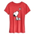 thumbnail image 1 of Peanuts - Snoopy White Heart - Women's Short Sleeve Graphic T-Shirt, 1 of 5