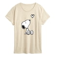 thumbnail image 1 of Peanuts - Snoopy White Heart - Women's Short Sleeve Graphic T-Shirt, 1 of 5