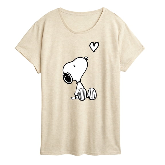 Peanuts - Snoopy White Heart - Women's Short Sleeve Graphic T-Shirt