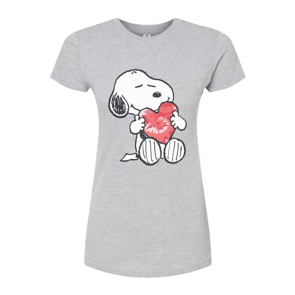 Peanuts - Snoopy With Heart - Juniors Fitted Tee