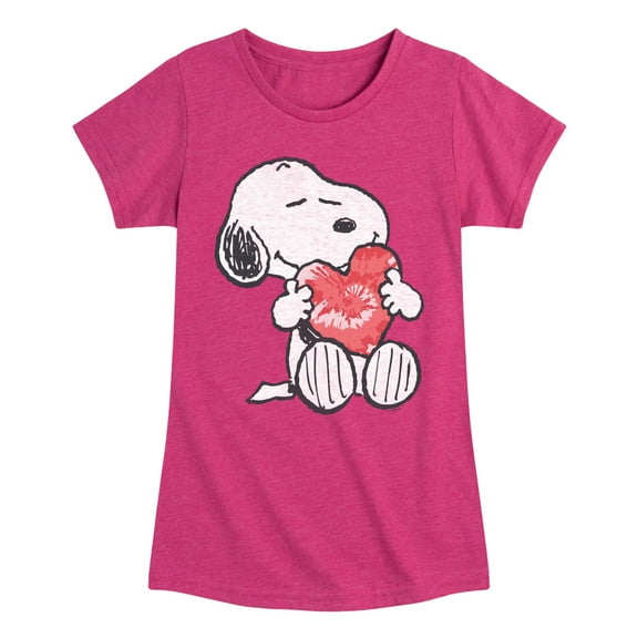 Peanuts - Snoopy With Heart - Toddler & Youth Girls Short Sleeve Graphic T-Shirt