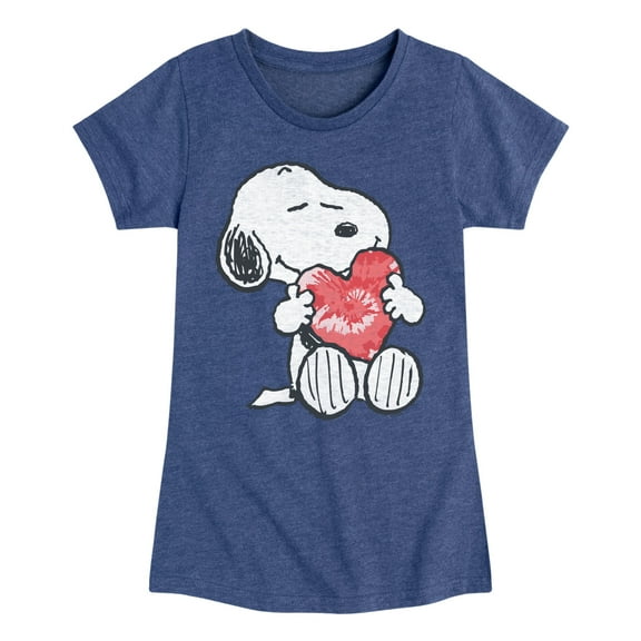 Peanuts - Snoopy With Heart - Toddler & Youth Girls Short Sleeve Graphic T-Shirt
