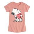 thumbnail image 1 of Peanuts - Snoopy With Heart - Toddler & Youth Girls Short Sleeve Graphic T-Shirt, 1 of 5