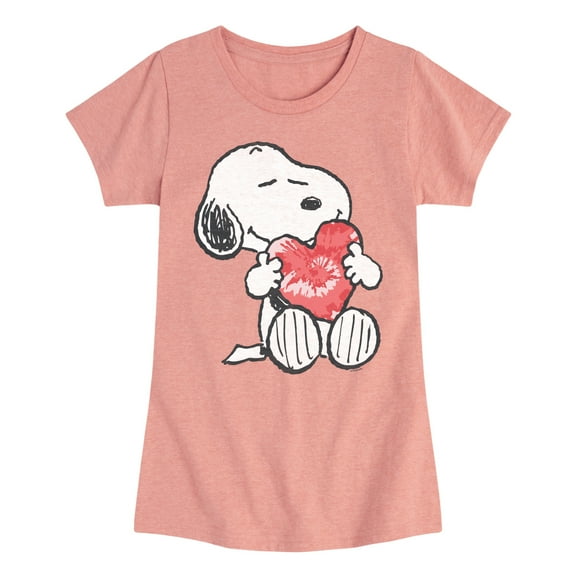 Peanuts - Snoopy With Heart - Toddler & Youth Girls Short Sleeve Graphic T-Shirt