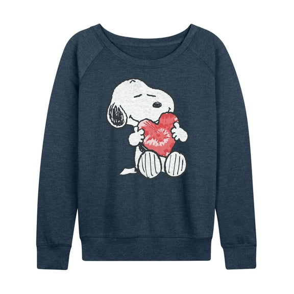 Peanuts - Snoopy With Heart - Women's Lightweight French Terry Long Sleeve Shirt