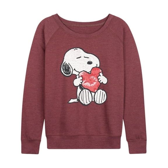 Peanuts - Snoopy With Heart - Women's Lightweight French Terry Long Sleeve Shirt