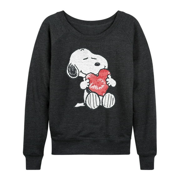 Peanuts - Snoopy With Heart - Women's Lightweight French Terry Long Sleeve Shirt
