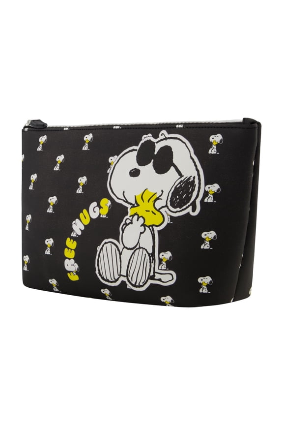 Snoopy Women's Makeup Bag, Small Travel Cosmetic Zipper Pouch Organizer, Black