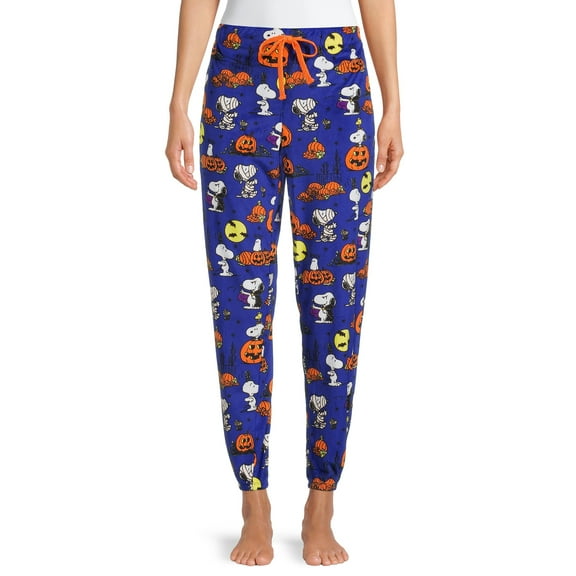 Peanuts Snoopy Women's and Women's Plus License Plush Pant Blue Glass size 2X